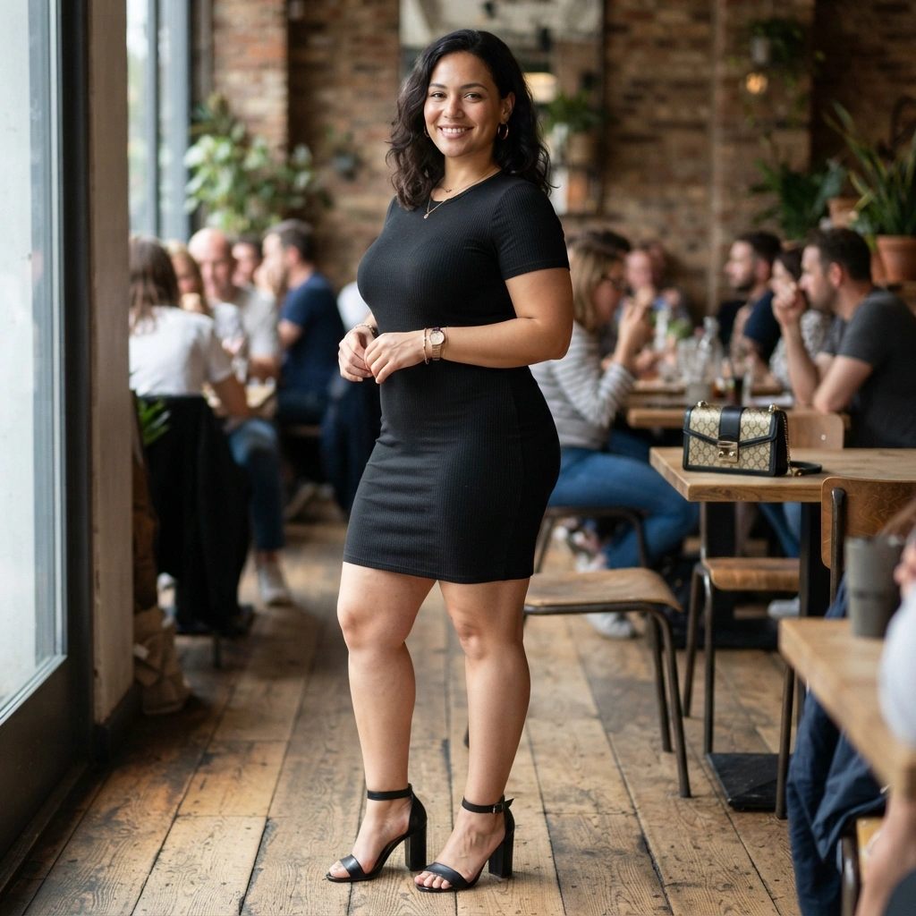 Bodycon Mini Dress & Heels with a Clutch