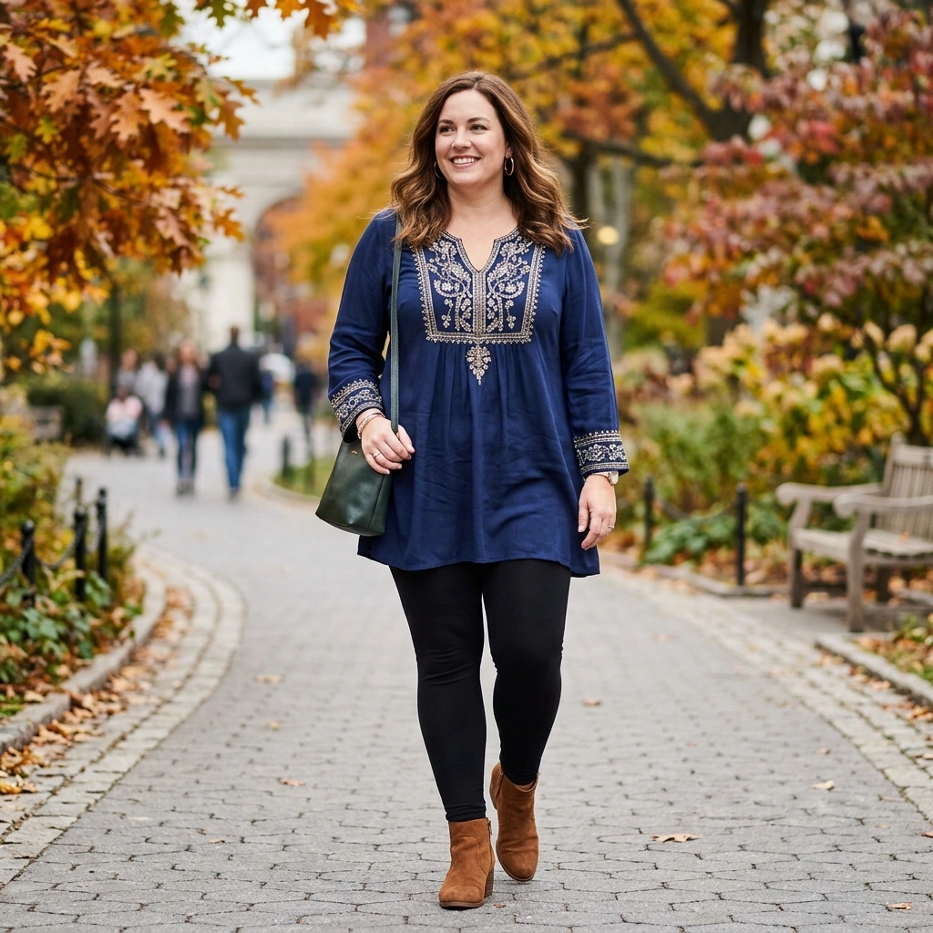 Embellished Tunic & Leggings with Ankle Boots