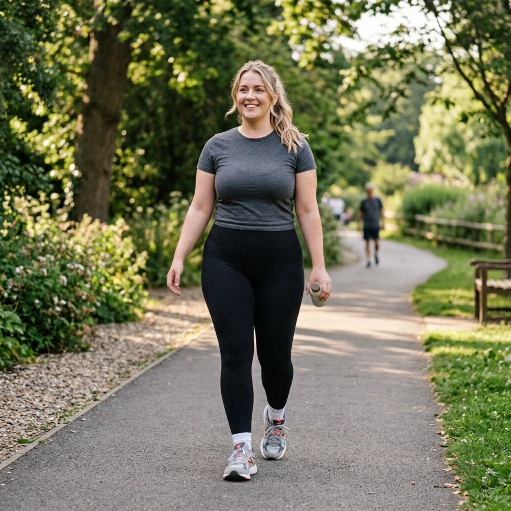 Fitted Tee & High-Waisted Leggings with Sneakers