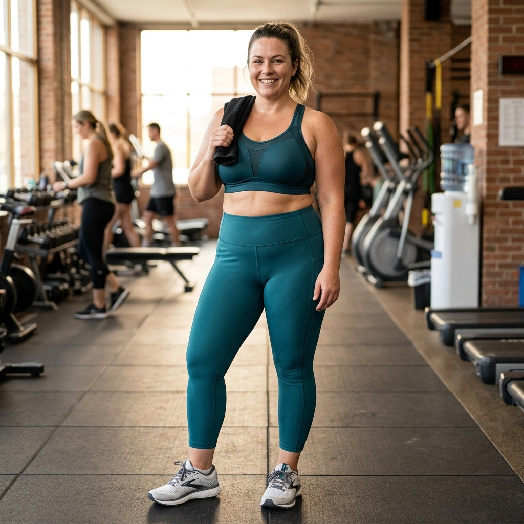 High Support Sports Bra & Leggings with Sneakers