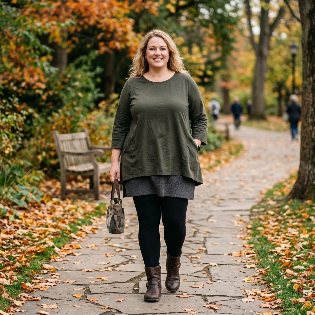Layered Tunic & Leggings with Ankle Boots