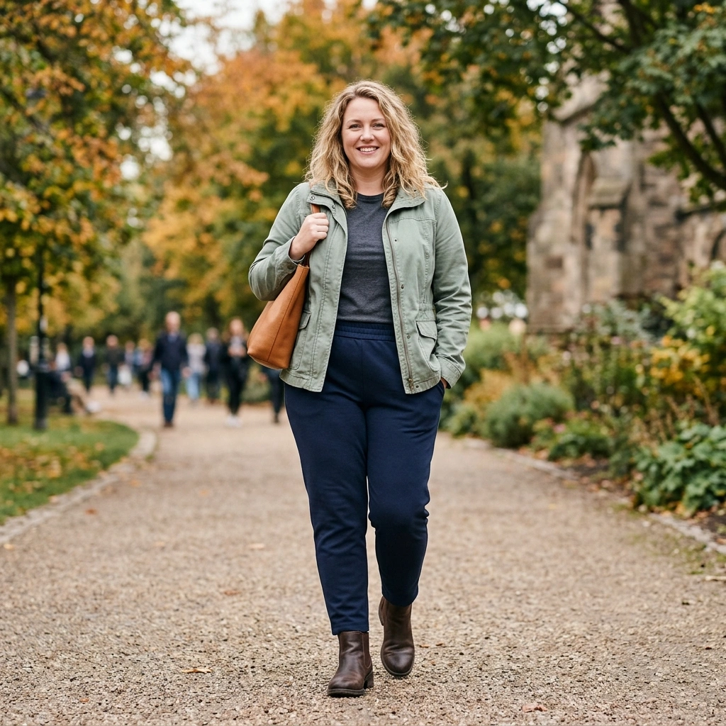 Light Jacket & Soft Pants with Ankle Boots