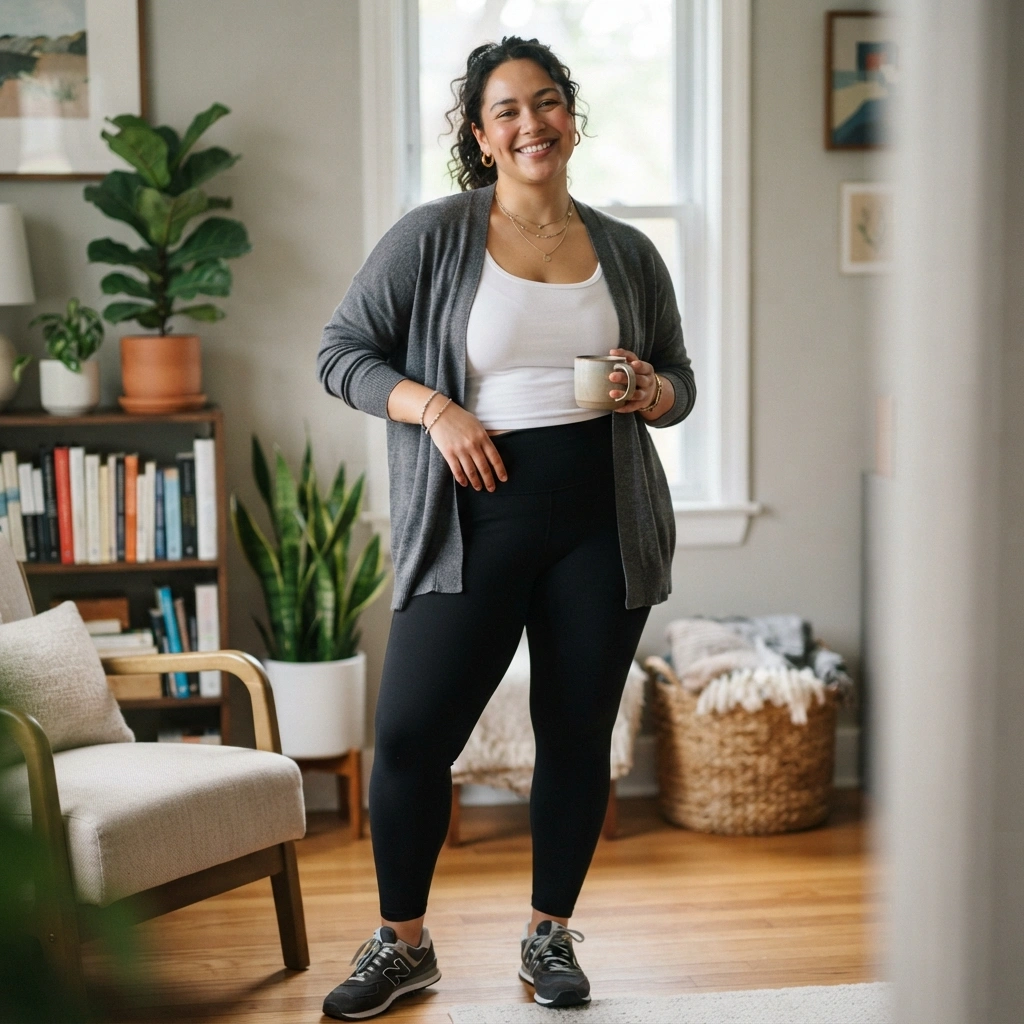 Lightweight Cardigan & Tank Top with Leggings