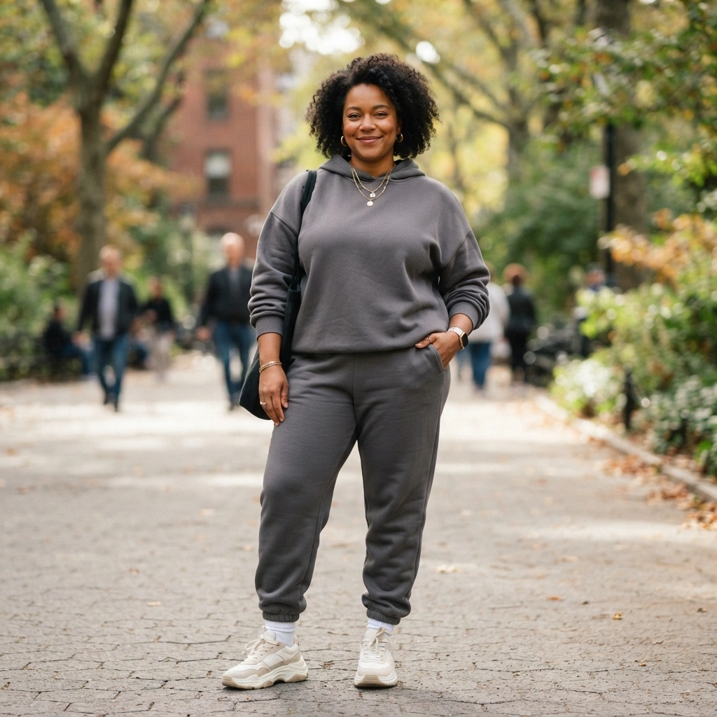 Oversized Hoodie and Joggers with Chunky Sneakers