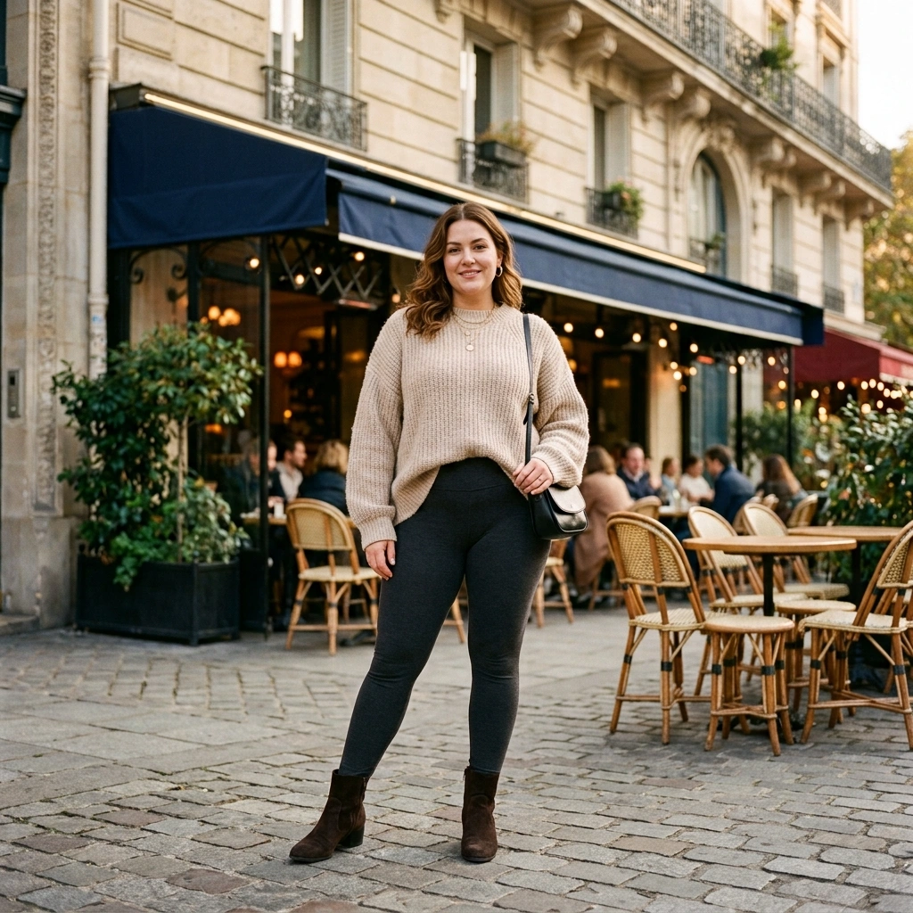 Oversized Sweater & Leggings with Ankle Boots