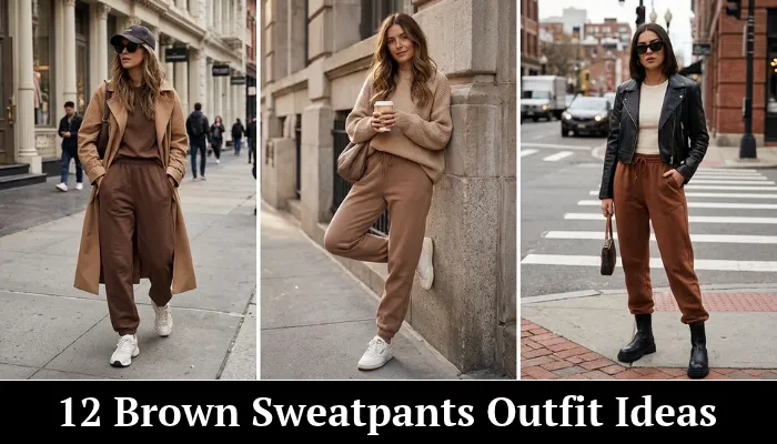 12 Cute Brown Sweatpants Outfit Ideas You'll Want to Try