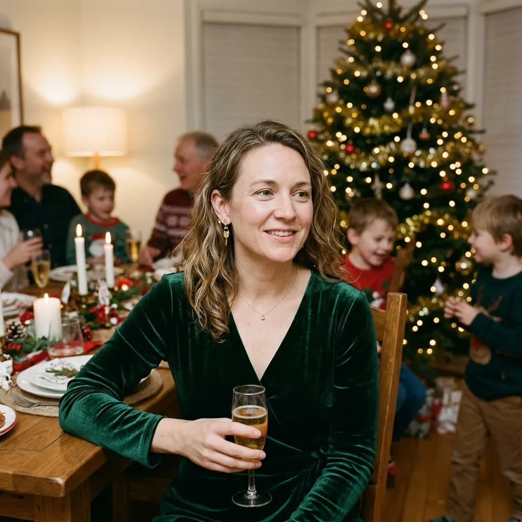 Forest Green Dresses and Khaki Pants for a Classic Holiday Look