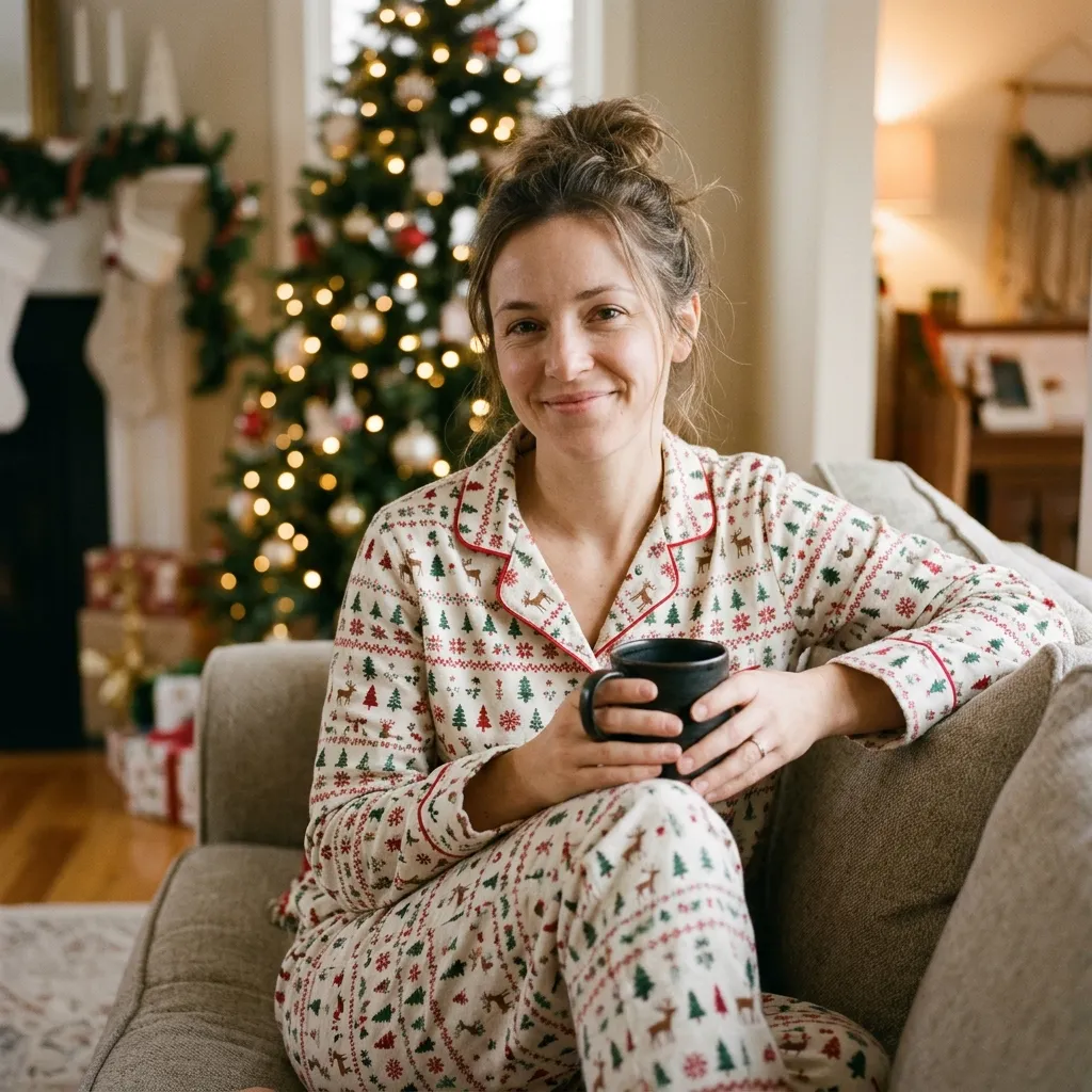 Matching Christmas Pajamas with Festive Prints