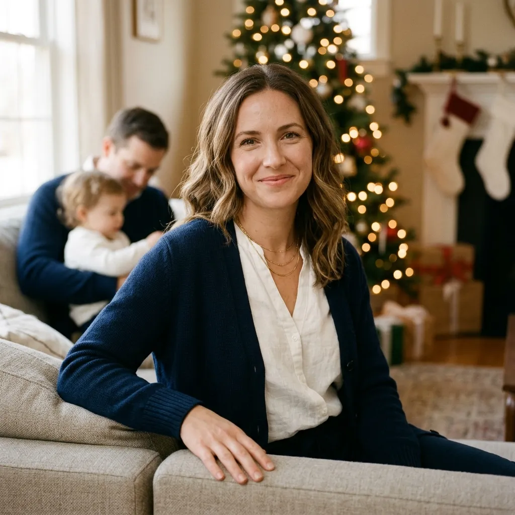 Navy Blue and White Coordinated Family Outfits