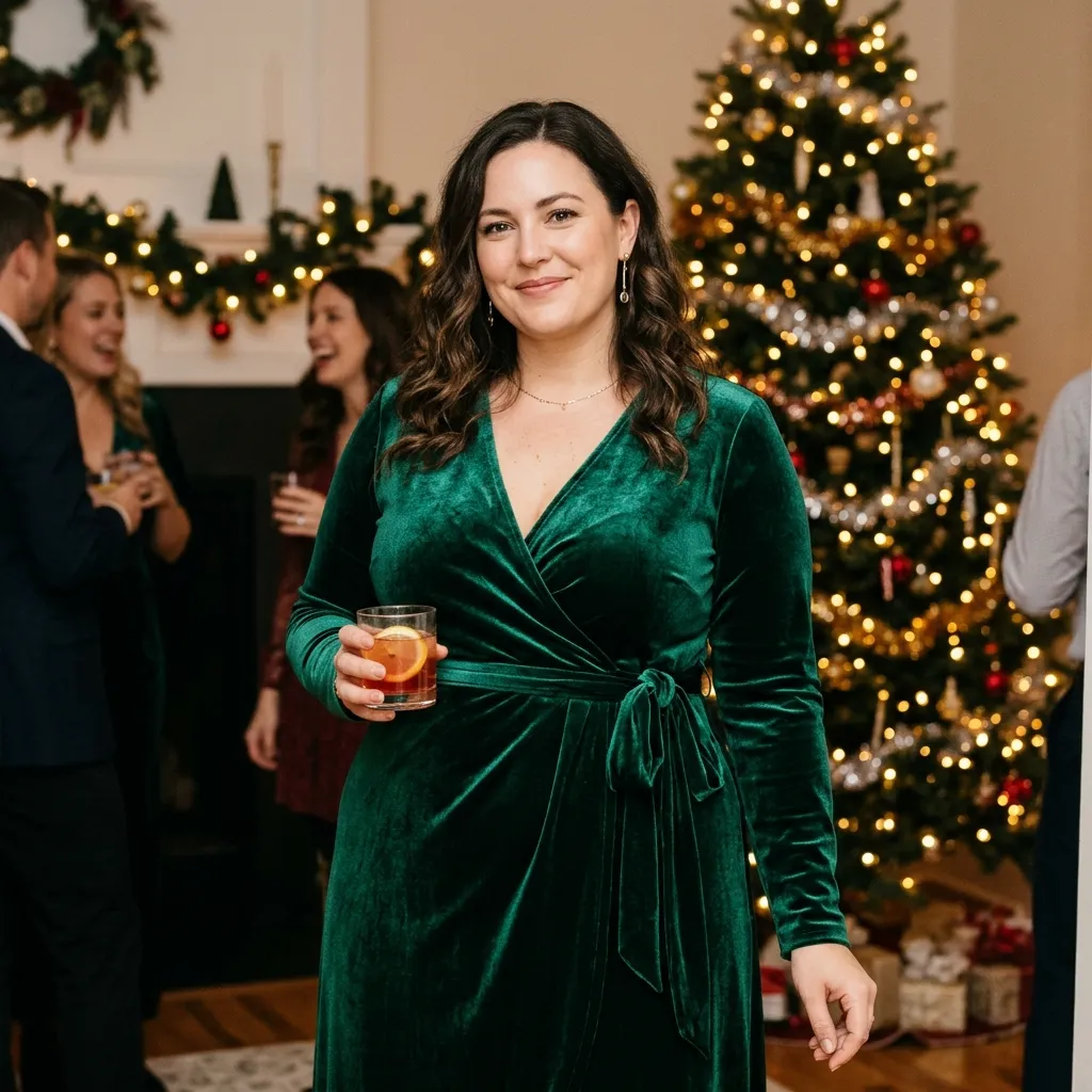 Plus Size Emerald Green Wrap Dress