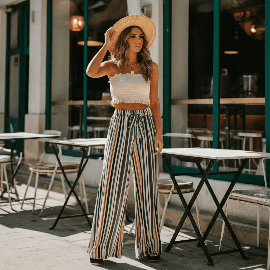 Upbeat Slim Stripe Color Pants